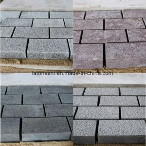 Grey/Red/Black Granite Cobblestone with Bush Hammered Finish for Path/Garden/Driveway