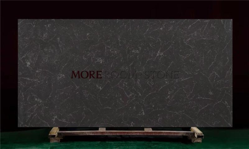 Kitchen Benchtop Artificial Stone Black Quartz Stone Slab