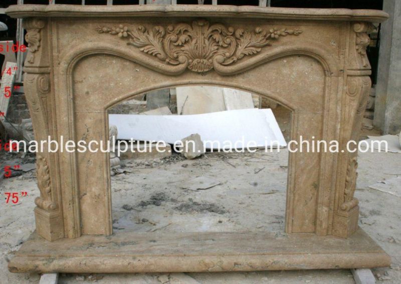 Classic Home Decoration Antique Stone Marble Fireplace (SYMF-178)