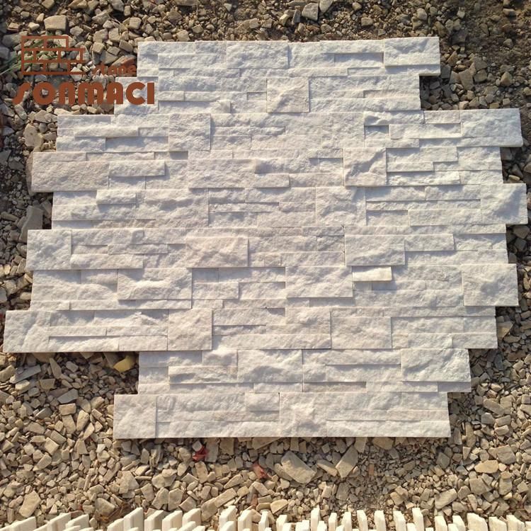 18X35 Natural White Quartzite Stacked Stone Panels