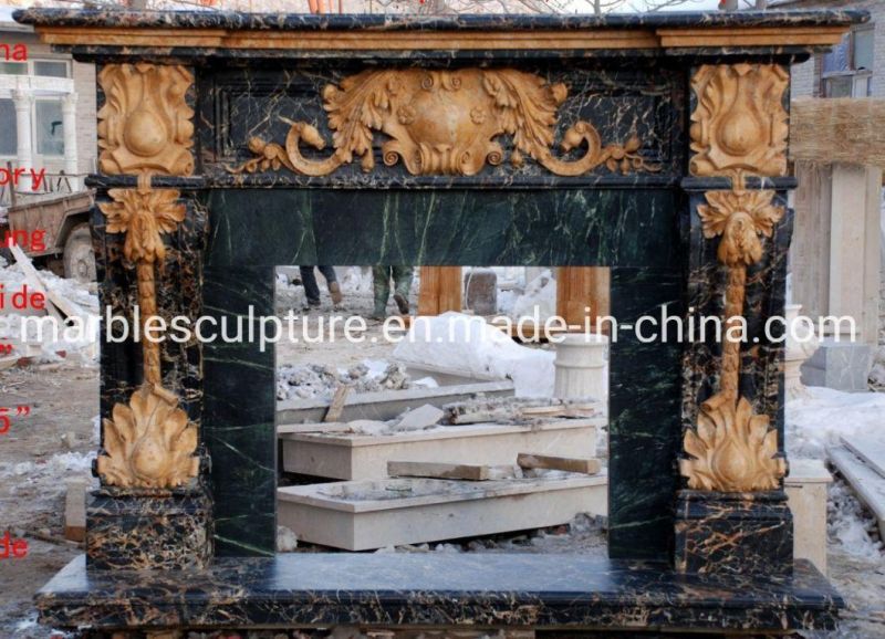Good Quality Antique Natural Stone Marble Fireplace (SYMF-165)