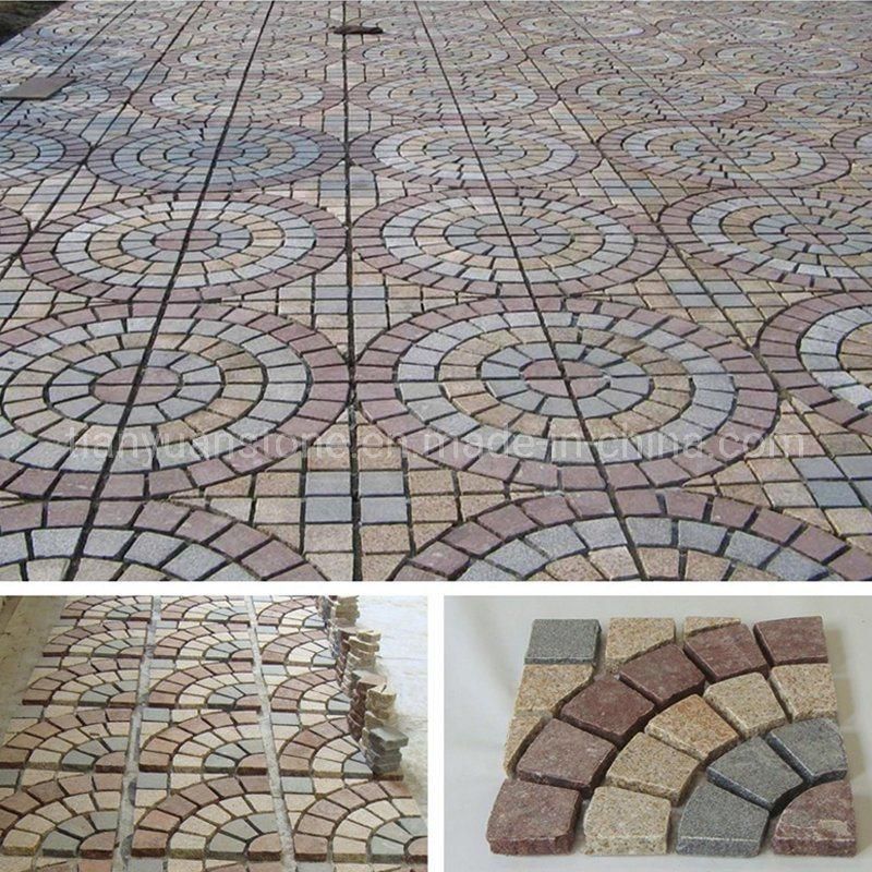 Granite Cobblestone Meshed Paving, Driveway Paving, Patio Paving Stone, Landscaping Stone