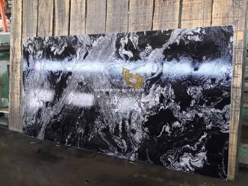 Polished/Leather Black Granite Slabs for Floor Tile Kitchen/Countertop/Vanity Top