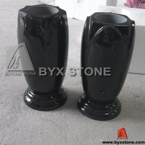 Shanxi Black Granite / Marble Flower Garden Vase / Vases