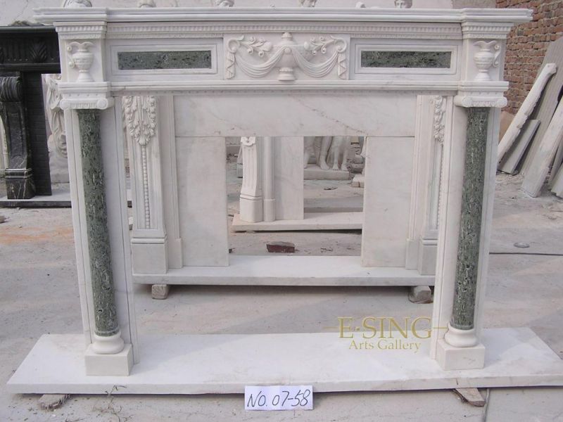 Indoor Mix Color Marble Fireplace Mantel for Decoration