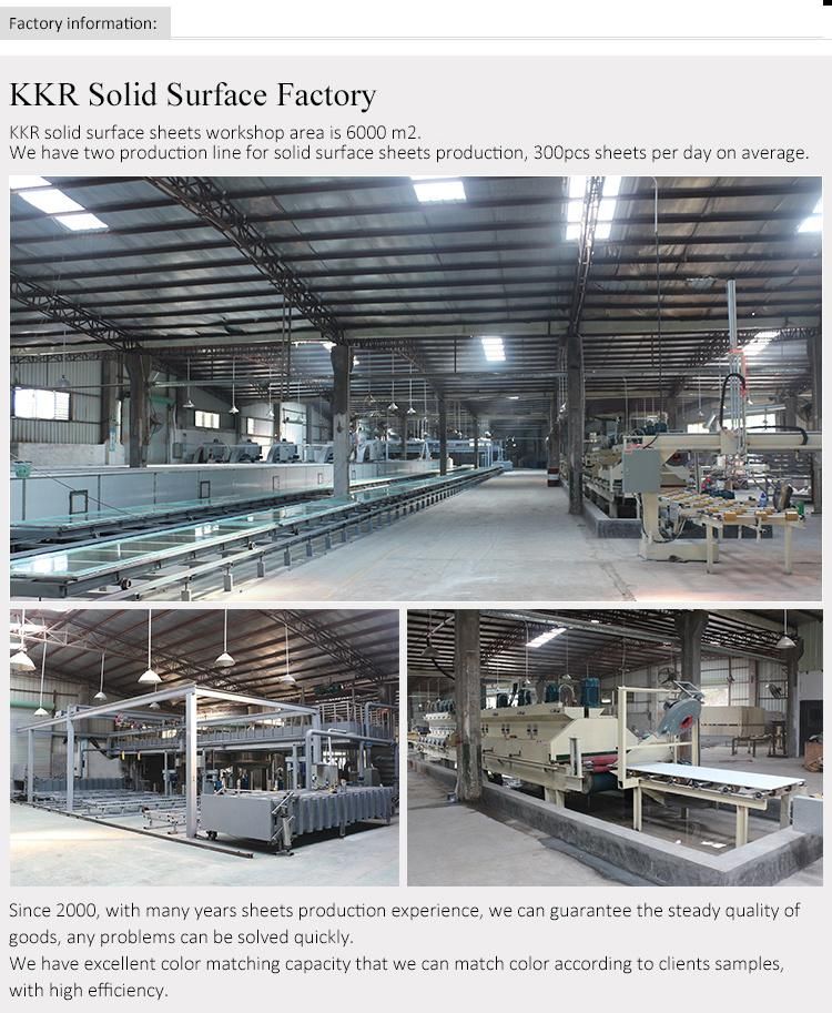 Kkr Custom Solid Surface Marble Pattern Sink & Vanity Tops for Project