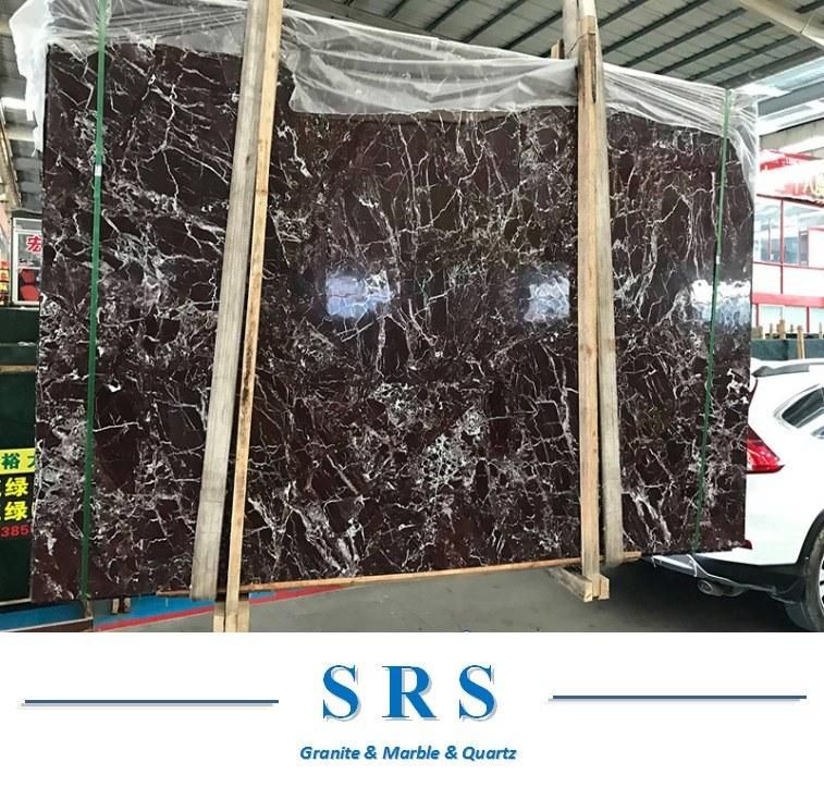 Natural Stone Rosso/Rosa Levanto Purple Color Marble for Projects, Distributing, Floor Tile, Border, Wall Skirting, Moulding