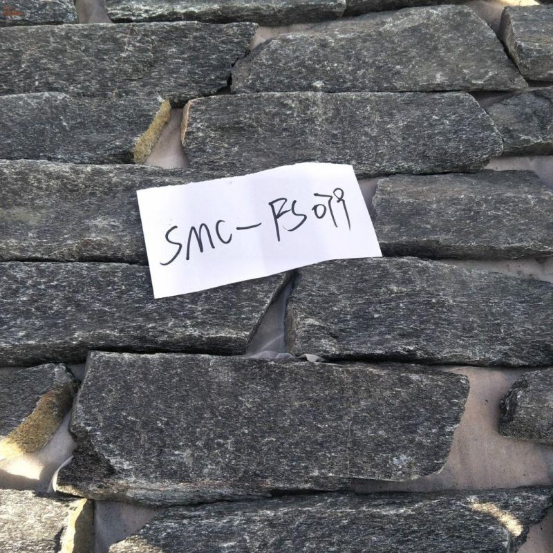 Natural Black Quartzite Masonry Castle Wall Stone