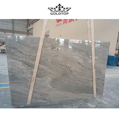 Luxury Natural Stone Polished Indoor Decoration Brazil Calacatta White Slab Marble Vanity Top