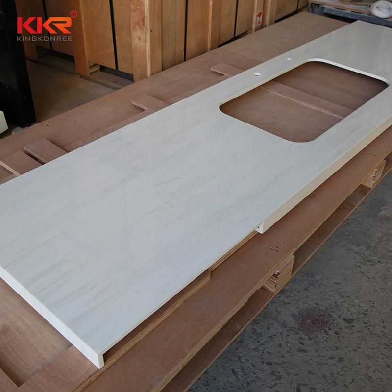 White Color Glossy Artifical Stone Benchtop Countertops