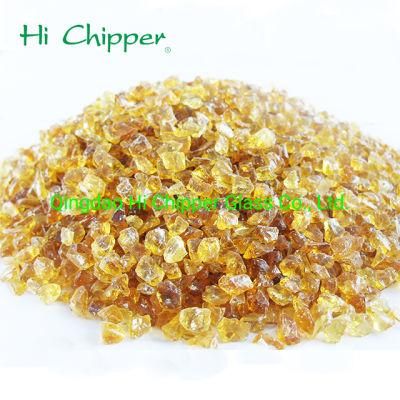 Crushed Dark Amber Cheap Glass Chippings Suppler Manufacturer Terrazzo Concrete
