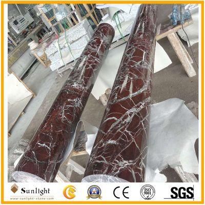 Round Polished Solid White Rosa Marble/Onyx Column/Pillar for Interior Decoration in Hotel