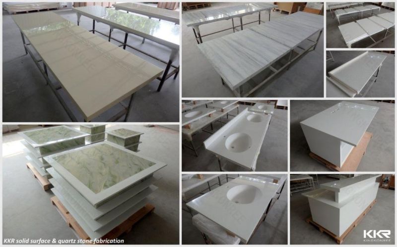 Customize Solid Surface Vanity Top with Sink for Hotel Project 0826