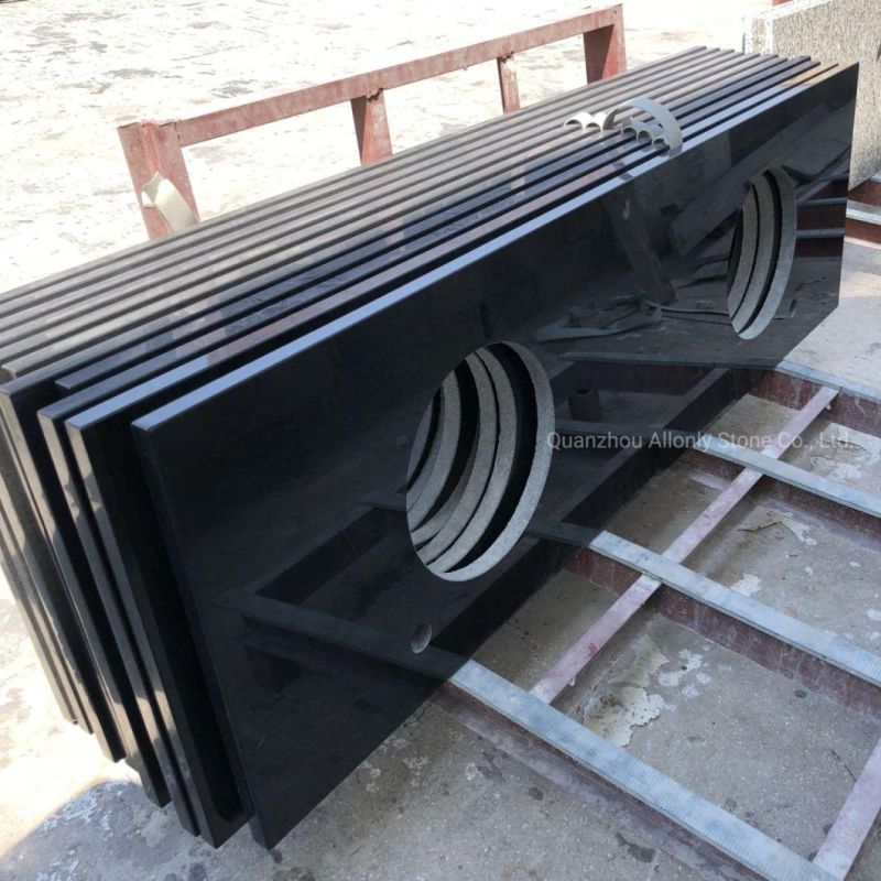 Bullnose China Mongolia Black Granite Kitchen Countertops Colors for Bathroom