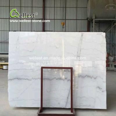 Polished White Marble Slab China Random Grey Vein