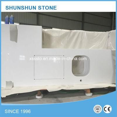 Customzied Polished White Quartz Benchtop for Kitchen