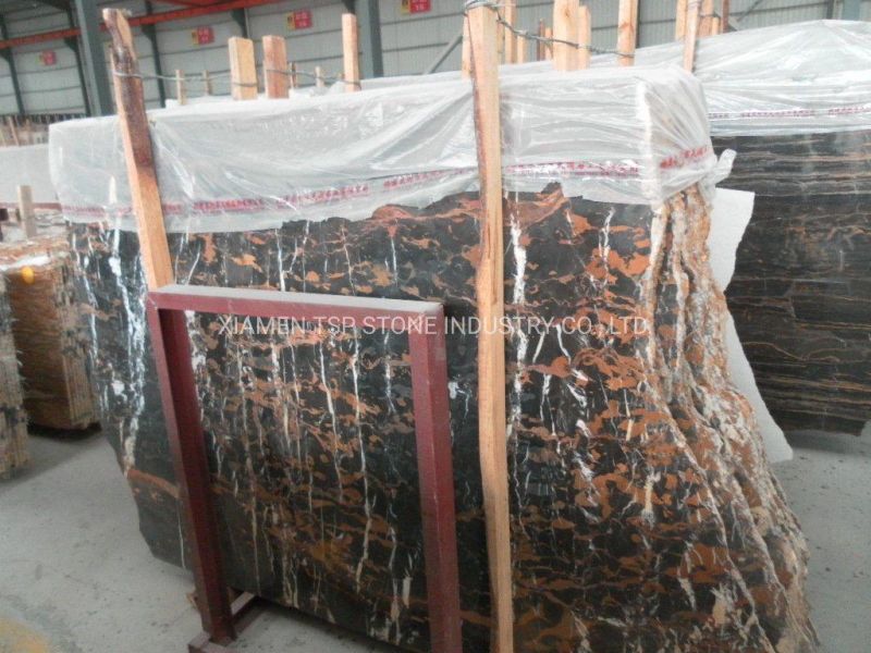 Black & Gold Marble From Afghan (Black Portoro)
