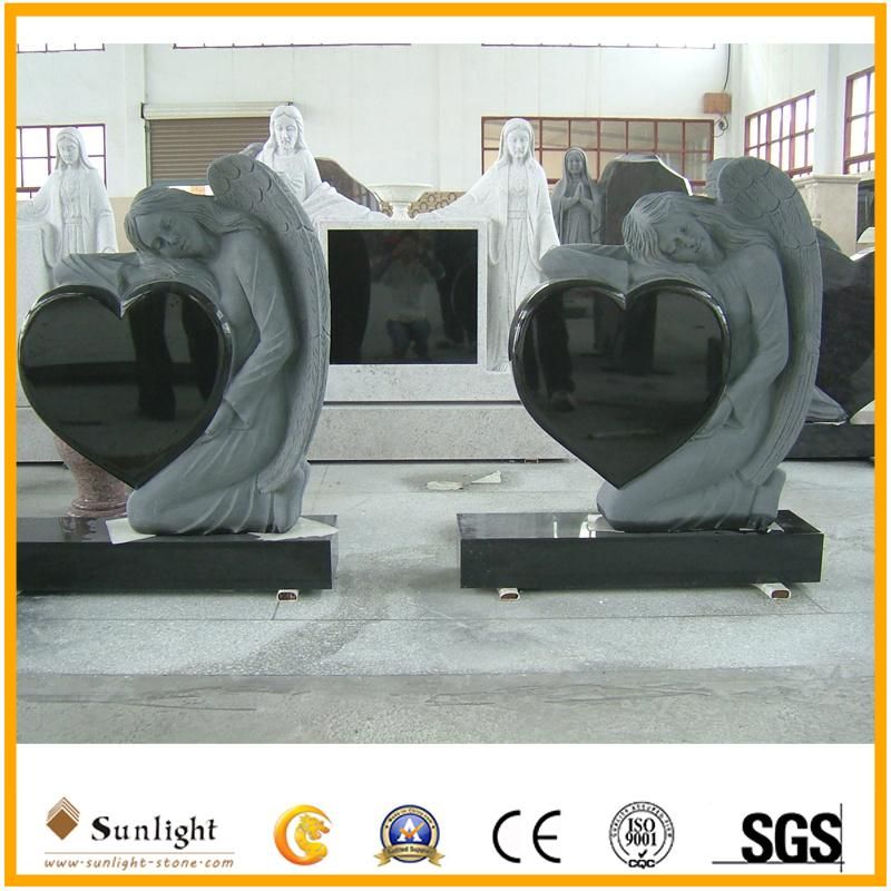 Cheap Black Granite Upright Cemetery Antique Headstones Wholesale for Graves