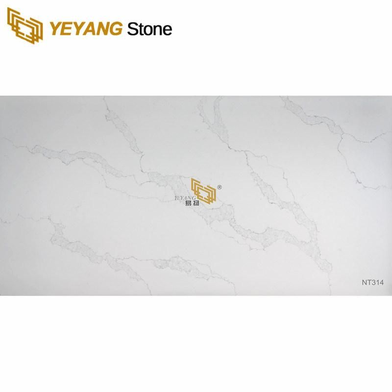 Wholesale Quartz White Calacatta Quartz Slabs Countertops for Commercial/Residential/Kitchen/Batnroom Vanity
