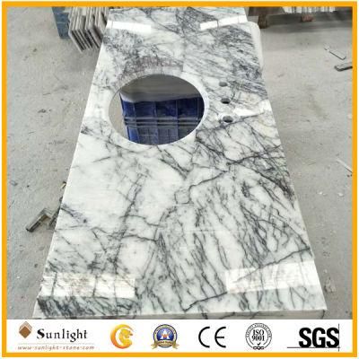 Luxury Imported White Stone Kitchen Tops Ice Jade Marble Countertop