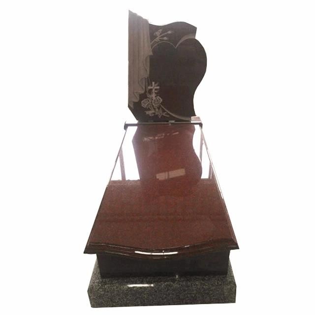 Heart Design Red Granite Tombstones for Wholesale