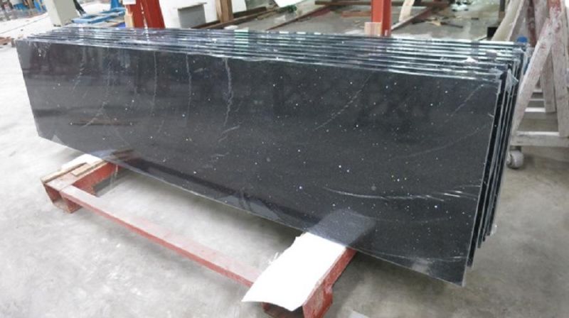 Black Galaxy Quartz for Countertops/Backsplashes/Accent Walls/Shower Surrounds