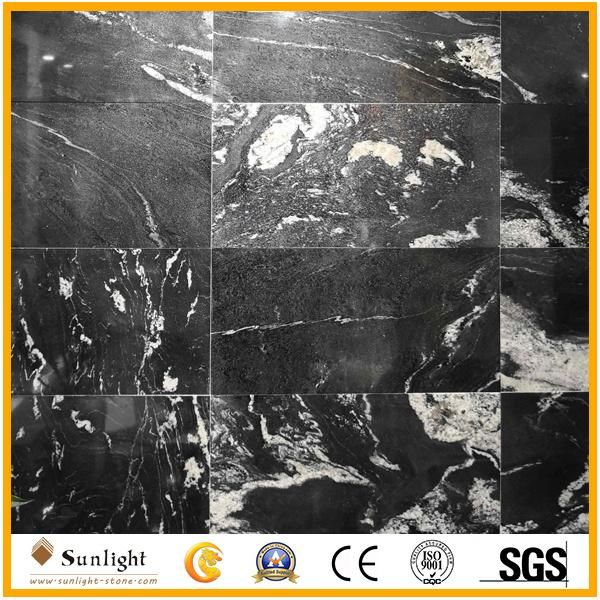 Chinese Popular Luxury Black Polished Nero Fantasy Granite for Tiles