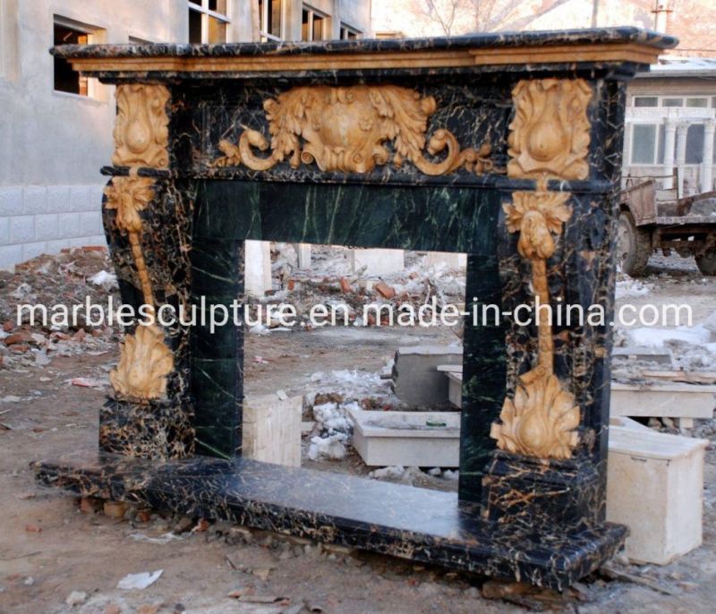 Good Quality Antique Natural Stone Marble Fireplace (SYMF-165)