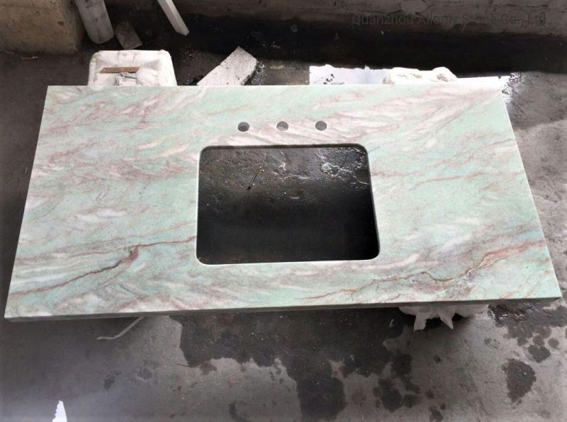 Wholesale Natural Stone Green Marble Quartzize Bathroom Countertop Price