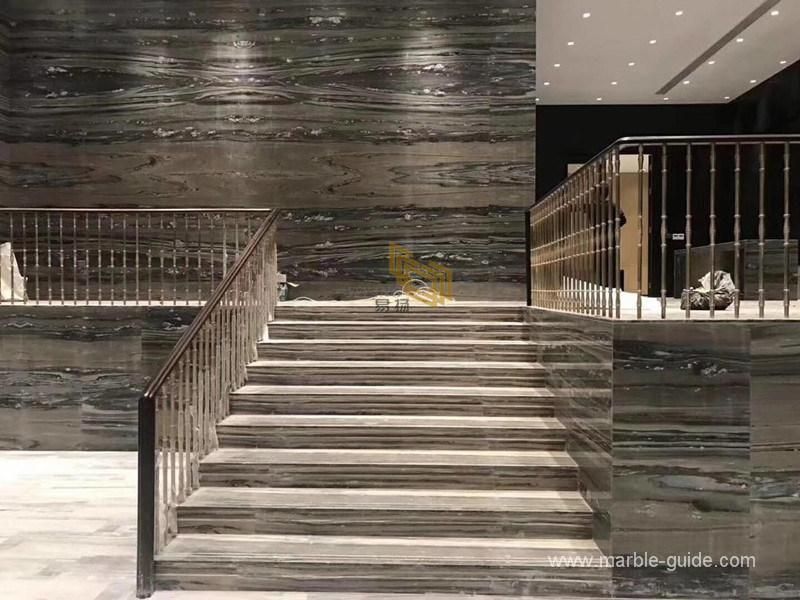 Engineered Palissandro Blue Marble for Bathroom Shower Wall/Staircase/Wall/Flooring/Worktops