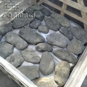 China Natural Gray Series River Cobbles Sliced Stone