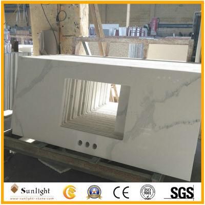 Engineered White Colors Quartz Vanity Tops/Worktops for Bathroom