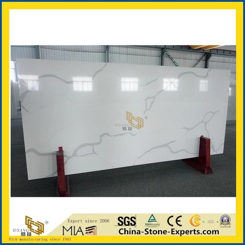 Calacatta White Quartz Slab/Tile Countertop/Vanity/Island/Table/Top Artificial Marble/Quartz