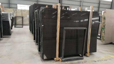 Popular Natural Black Marble/Black Wood Marble/Oak Wood Slab and Tile for Hotel Wall Floor Decorate