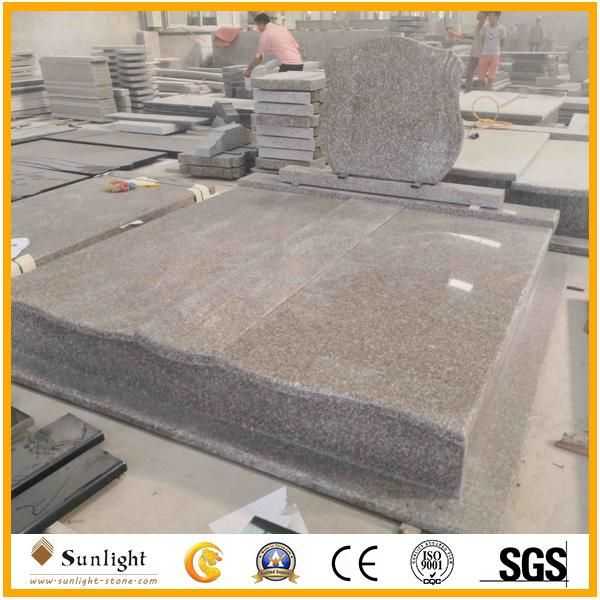 Blue Pearl Granite Tombstone Monument with Upright Headstone