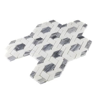 Mars White and Grey White Marble Mosaic