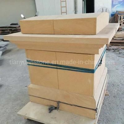 Customized Project Natural Sandstone Outdoor Hollow Roman Pillar