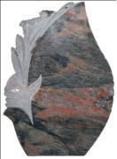 Pink Carved Rose Flower Granite Tombstone