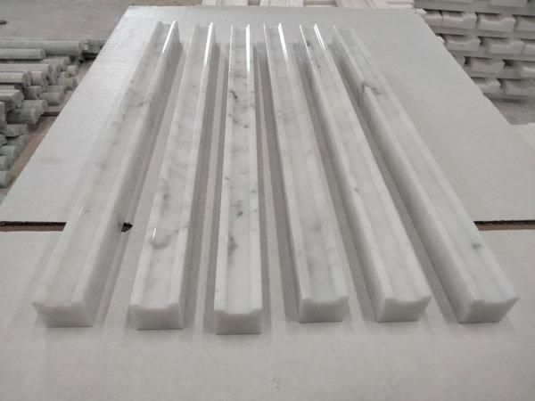 Hot Selling Top Quality Italian Carrara White Calacatta Gold Polished Capital/Crown/Base/Pencil Marble Trim Molding