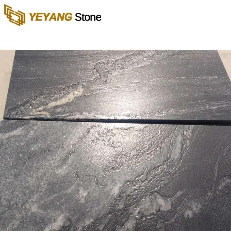 Black Polished Leather Finished Surface Granite for Countertop/Bathroom/Wall/Tile