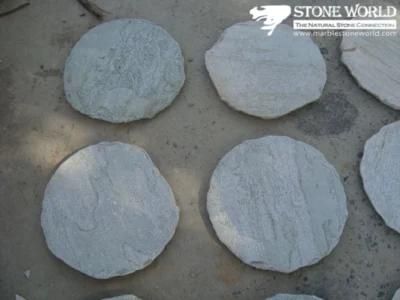 Round Grey Flagstone for Outside Garden Decoration (CS009)