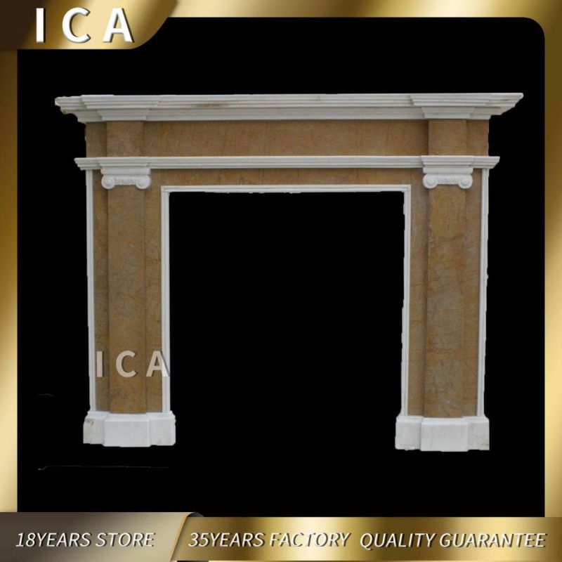 Hand Carved Natural Stone Life Size Marble Fireplace Mantel