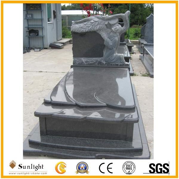 Poland Style Shanxi Black Granite Monument/Gravestone/Tombstone Black Slabs Full Set