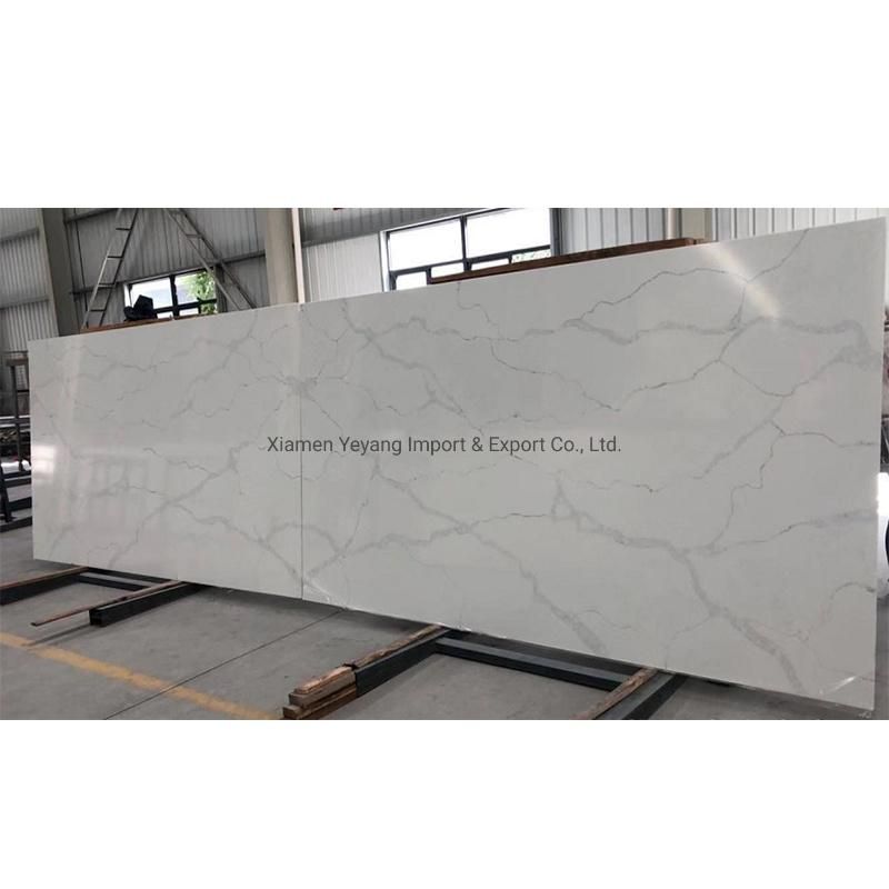 Calacatta/Carrrara/White Snow Quartz for Kitchen Countertop/Vanity/Backsplash/Wall/Flooring Tiles