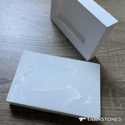 Transtones Ta-101 White Alabaster Translucent Onyx Marble with Bottom Cut-out for Decor Cube