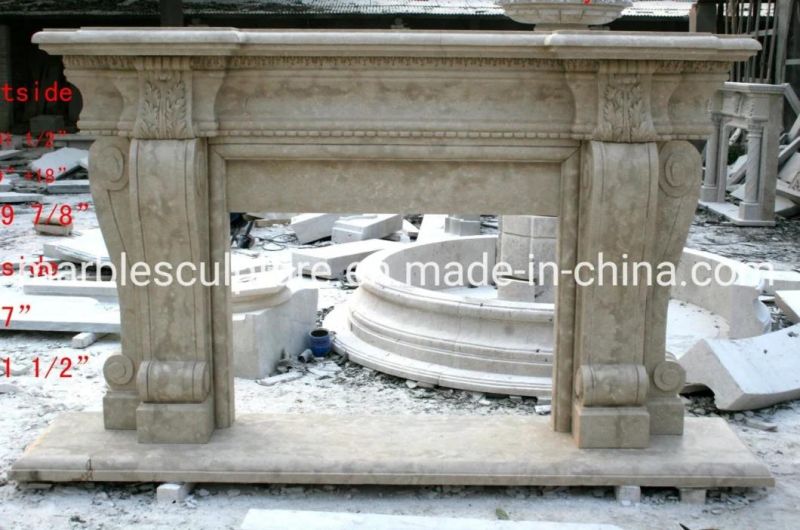 Home Decorative Natural Stone Mantel Marble Fireplace (SYMF-203)