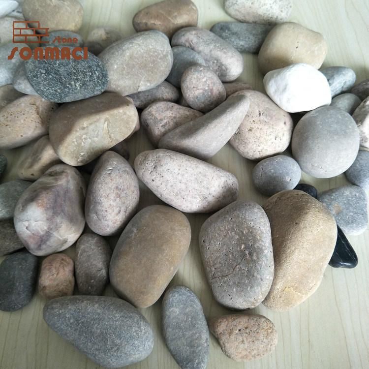 Natural Mixed Color Unpolished Cobble River Stones