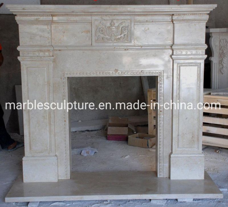 Simple Natural Stone Marble Fireplace for Home Decoration (SYMF-087)