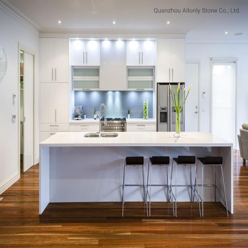 Artificial Stone Blizzard White Quartz Island Tops for Kitchen
