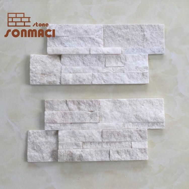 18X35 Natural White Quartzite Stacked Stone Panels